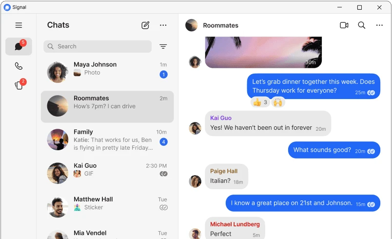 Signal Windows 桌面版界面预览